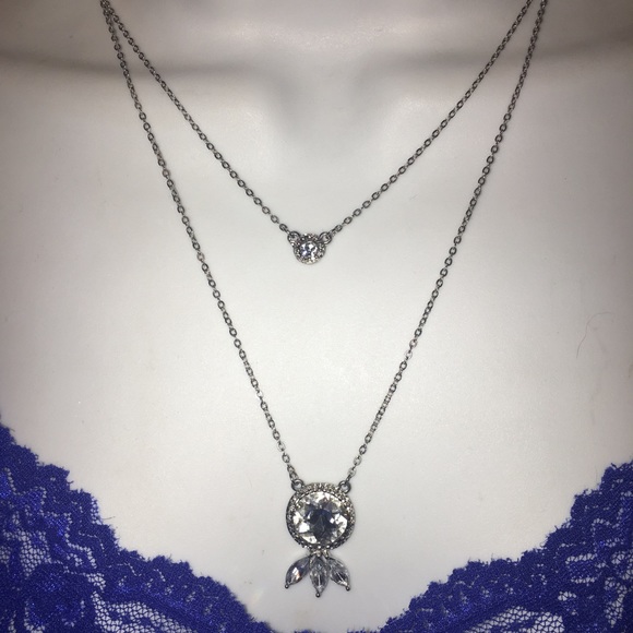 🆕Double crystal pendant necklace NWT - Picture 5 of 8